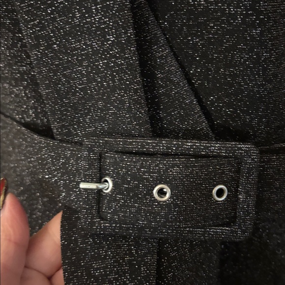 Chiara Boni Black shimmery Belted Flare Jumpsuit, US8 - Picture 10 of 12